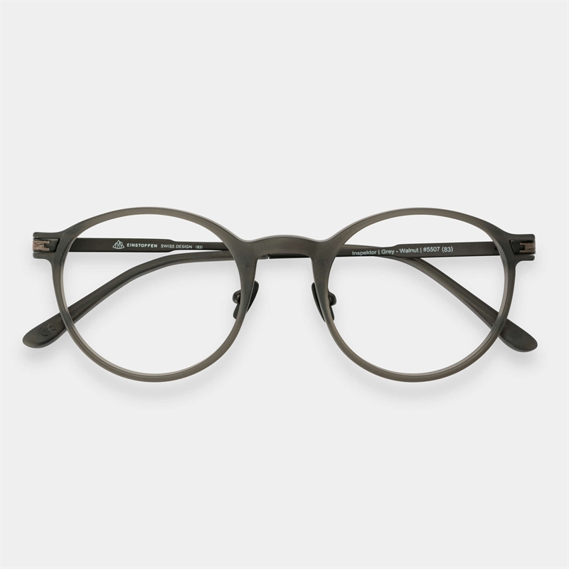 EINSTOFFEN Inspektor Brillestel (Form: Rund - Farve: Grå)