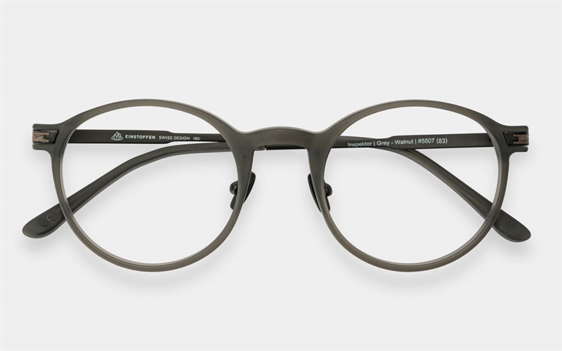 EINSTOFFEN Inspektor Brillestel (Form: Rund - Farve: Grå)