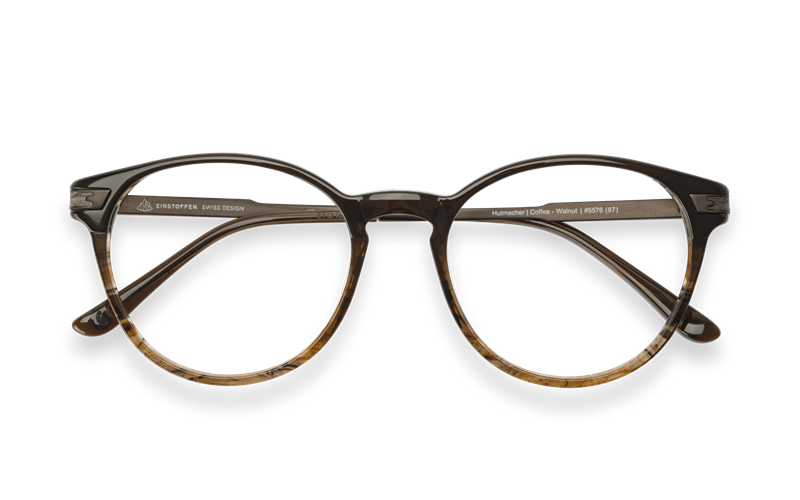 EINSTOFFEN Hutmacher Brillestel (Form: Rund - Farve: Brun)